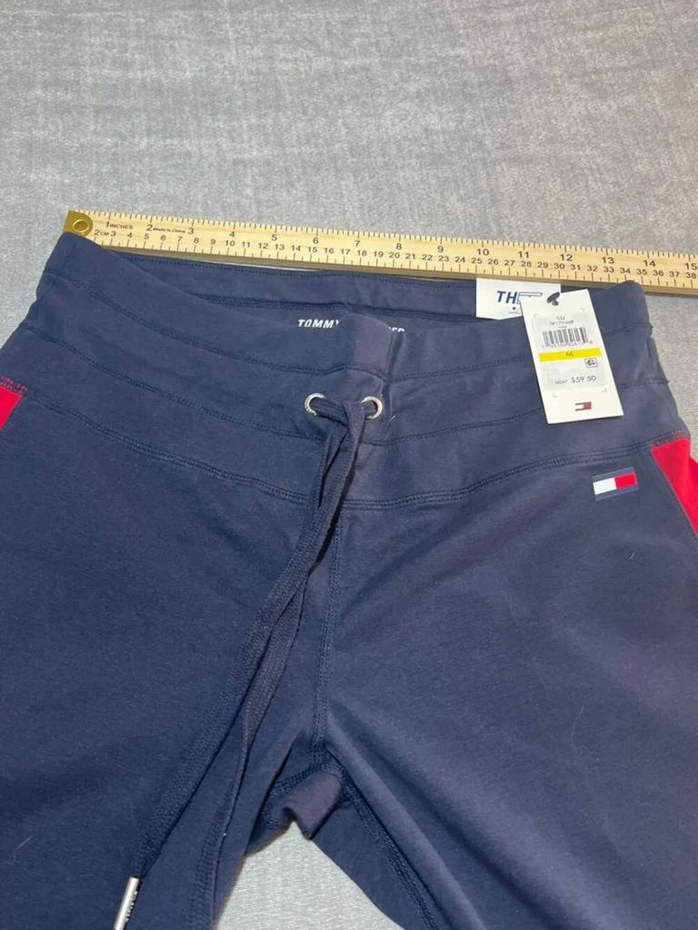 Tommy Hilfiger Sport Navy Red Logo Joggers NWT Size M - Picture 4 of 6